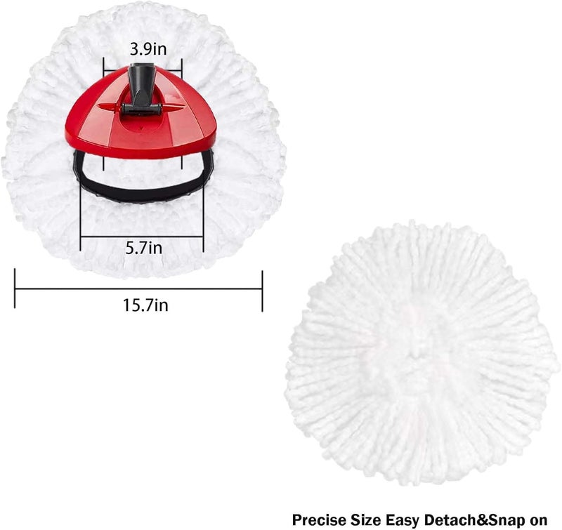 FOOKCIAN Spin Mop Replacement Head Mop Refill Compatible with Ocedar Triangle Swivel Mops Microfiber Swivel Mop Refill,Deep Clean,Machine Washable and Easy to Replace - Image 2