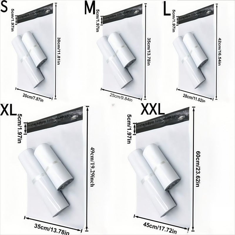 10pcs XL White Self-Sealing Mailing Bags High Elasticity Reinforced Edges Commercial - Image 2