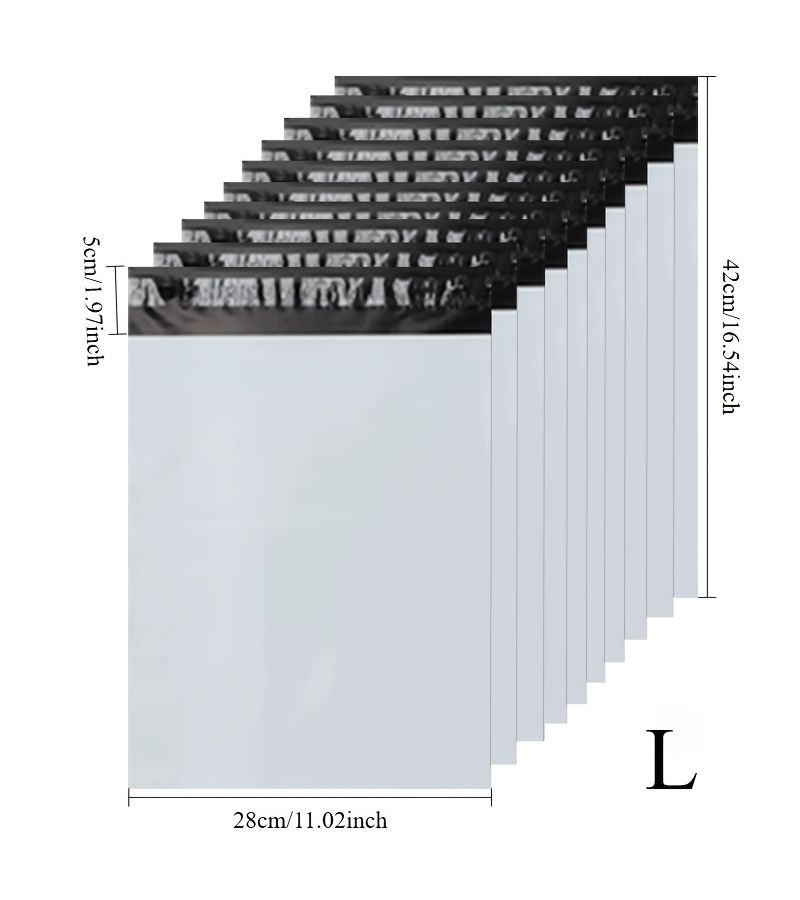 10pcs XL White Self-Sealing Mailing Bags High Elasticity Reinforced Edges Commercial - Image 3