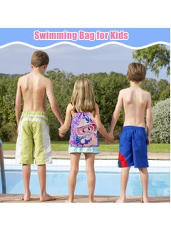 Generic Lightweight Waterproof Drawstring Bag for Kids Perfect for Swimming Yoga Gym Travel with Zipper Pocket and Shoe Compartment  - Image 3