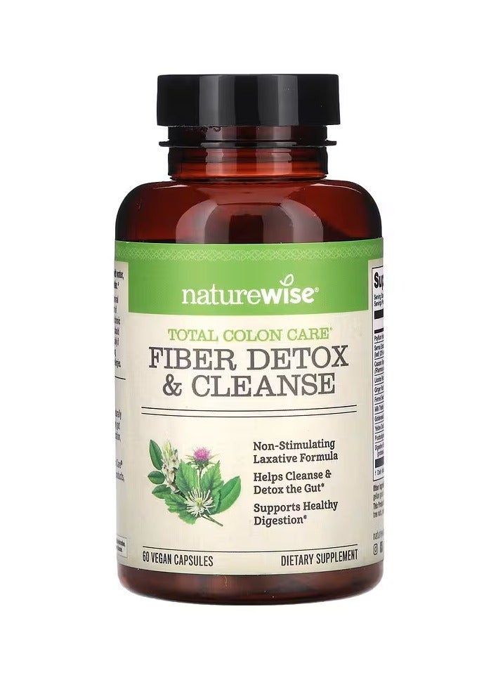 NatureWise Detox & Cleanse Fiber, Naturally Cleanse the Bowels, 60 Veggie Capsules - Image 1