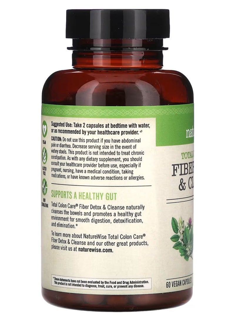 NatureWise Detox & Cleanse Fiber, Naturally Cleanse the Bowels, 60 Veggie Capsules - Image 2