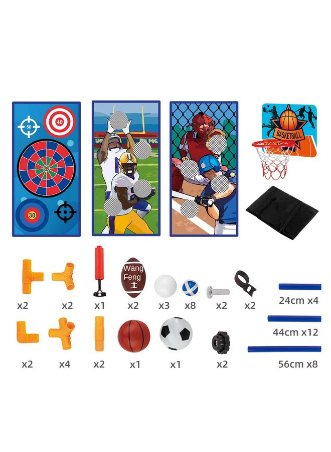الأزرق جي دبليو <هدية> 5 في 1 رمية كرة السلة رمية لعبة مجموعة الكرة في الهواء الطلق رمي الهدف لعبة رياضية هدية - Image 5