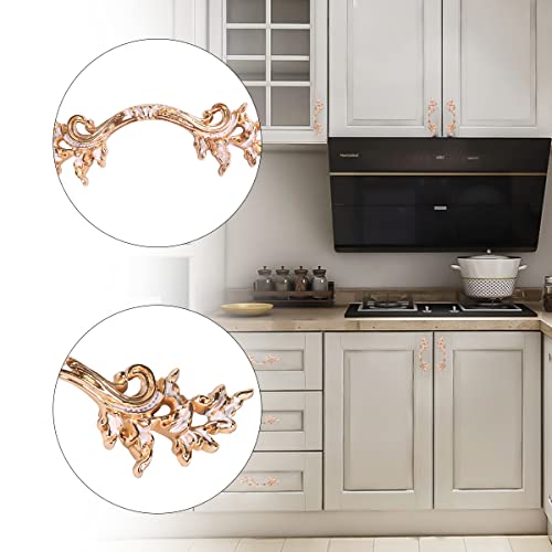 Fvstar 10pcs Antique Rose Gold Zinc Alloy Cabinet Pulls, Farmhouse Kitchen Cabinet Handles, Vintage Drawer Pulls and Knobs, 2.5 inch Hole Center - Image 4