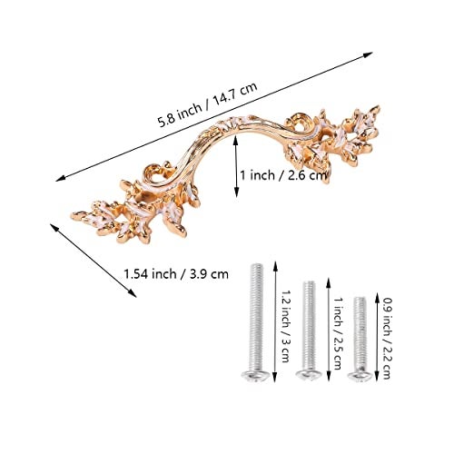Fvstar 10pcs Antique Rose Gold Zinc Alloy Cabinet Pulls, Farmhouse Kitchen Cabinet Handles, Vintage Drawer Pulls and Knobs, 2.5 inch Hole Center - Image 5