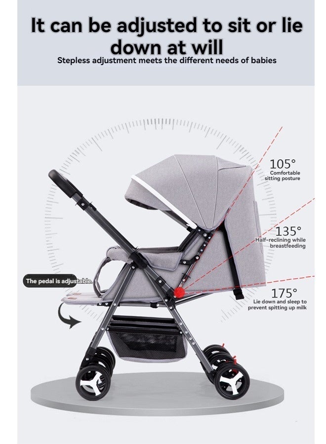 Beauenty Foldable Double Baby Stroller - 5-Point Safety Belt, Adjustable Backrest/Push Handle/ Lockable Wheels Double Seat - Image 4