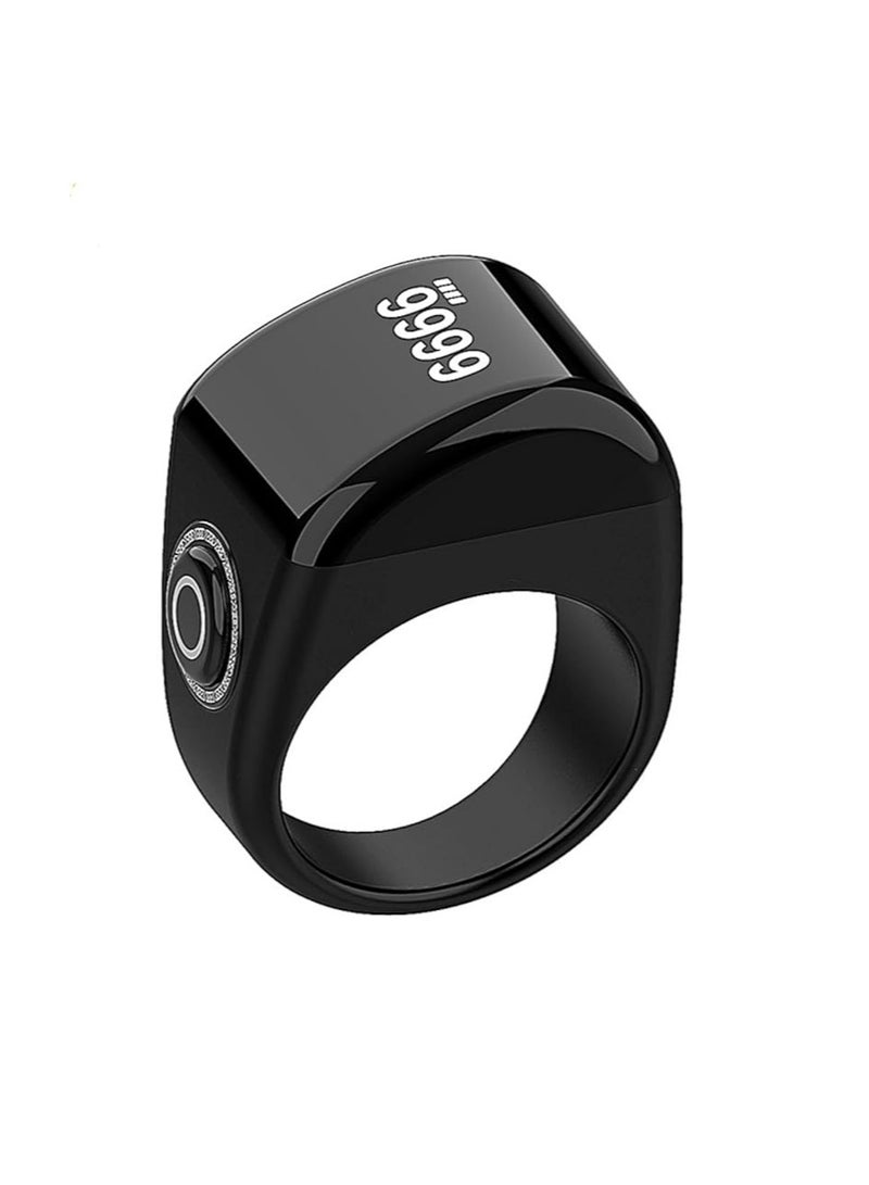 General Smart Qibla Muslim Tasbeeh Tasbih Zikr Ring with OLED Display Charging Dock, Islamic Electronics Zikir Prayer Reminder Finger Counter Ring with 5 Prayer Time Reminders (18mm)  - Image 1