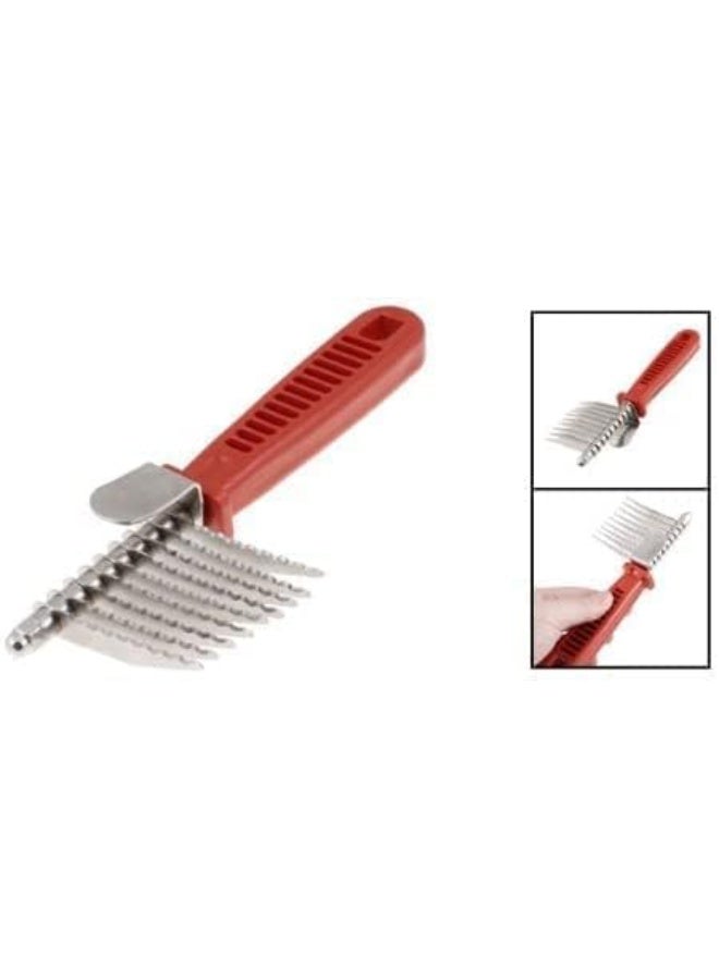 Pet Grooming Brush & Dematting Comb – Red Hair Brush for Dogs & Cats, Detangling & Shedding Tool for Puppies, Kittens & Small Pets - Image 2