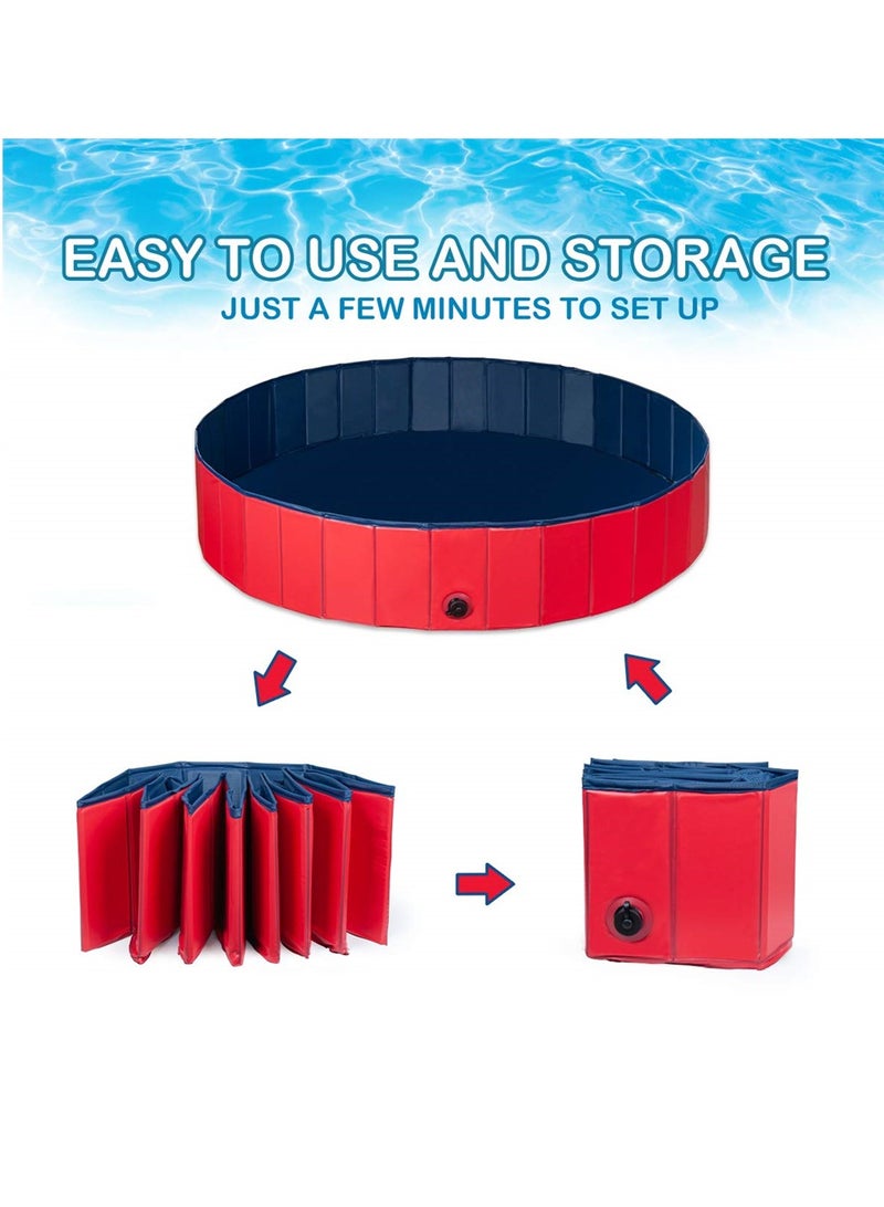 Large Foldable Dog Pool Collapsible PVC Pet Bath Tub for Indoor Outdoor Use Ideal for Puppies and Kids - Image 4
