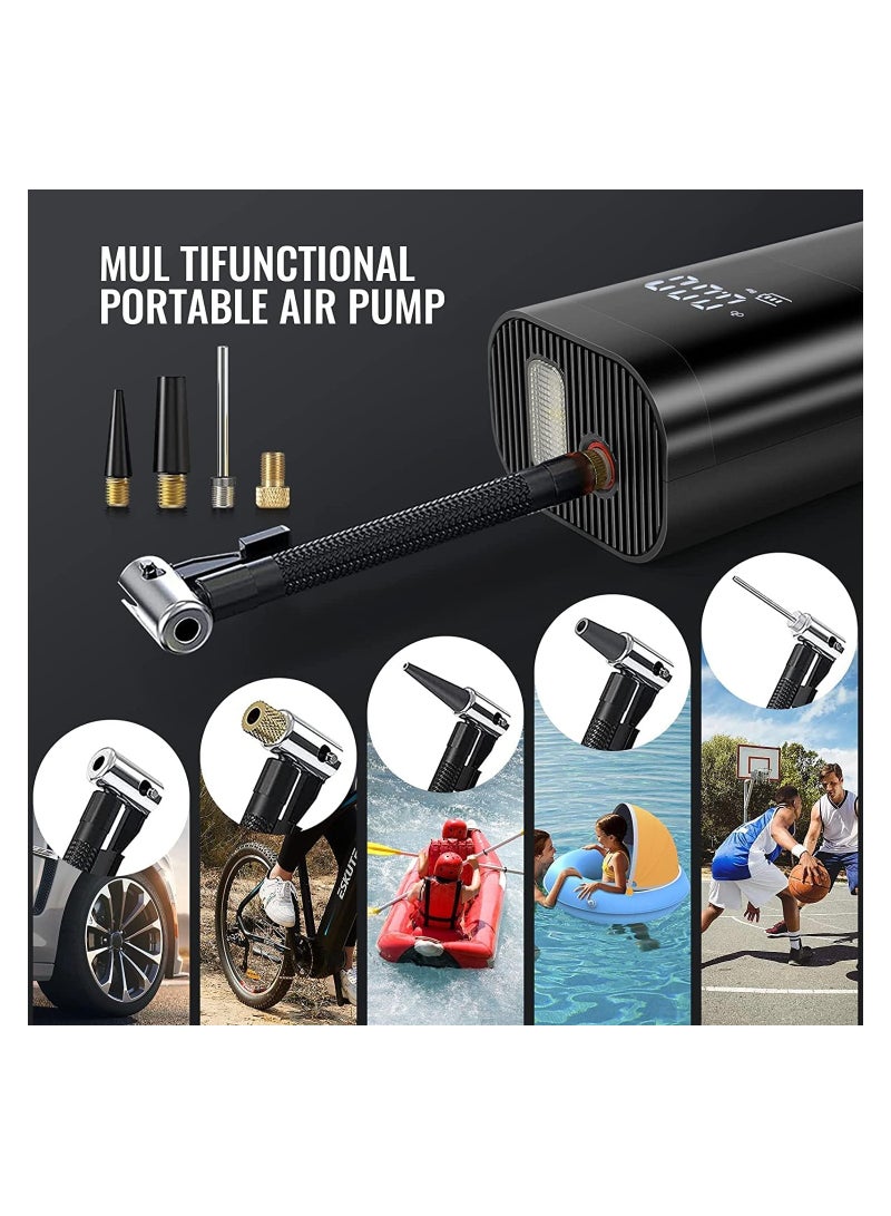 Dubkart Tire Inflator,Portable Air Compressor for Car Tires,150PSI 6000mAh Mini Air Compressor with Digital LCD Pressure Gauge and LED Light, Rechargeable Fast Air Pump for Car Bike Motorcycle - Image 4