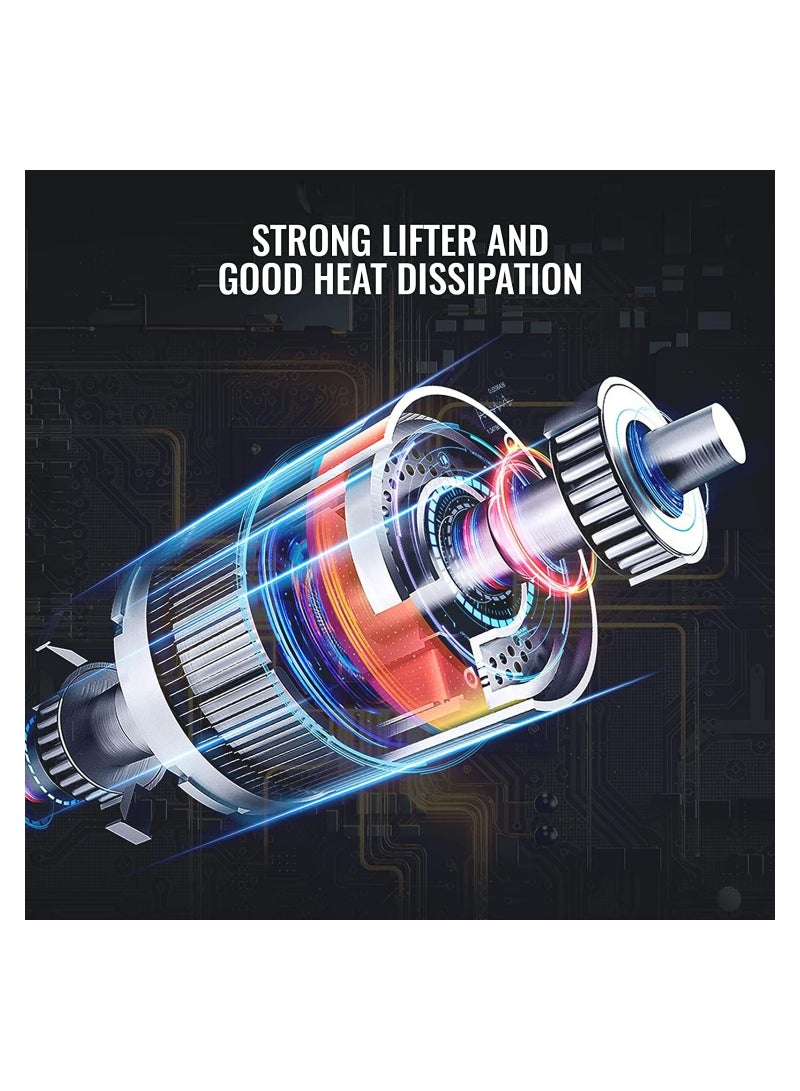 Dubkart Tire Inflator,Portable Air Compressor for Car Tires,150PSI 6000mAh Mini Air Compressor with Digital LCD Pressure Gauge and LED Light, Rechargeable Fast Air Pump for Car Bike Motorcycle - Image 3