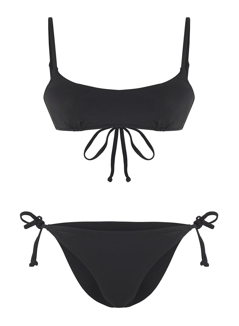 trendyol Black Bralette Covered Regular Waist Bikini Set Tbess25Bt00103 - Image 4
