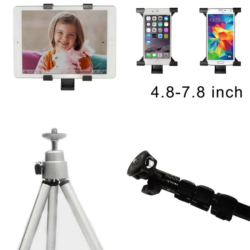توجس Universal Tablet Tripod Mount Holder for Apple iPad, Samsung Galaxy Tab, Google Nexus, iPhone - Black - Image 2