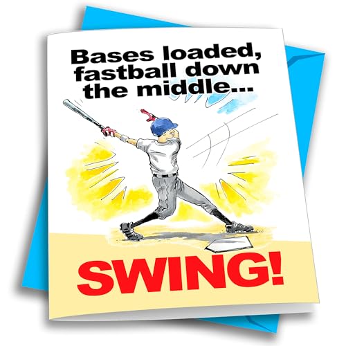 Play Strong BASEBALL BIRTHDAY Card 1-Pack (5x7) – Illustrated Sports Greeting Card with Envelope – Perfect for Baseball Players, Coaches & Fans – Great for Birthdays, Gifts & Team Parties - Image 1