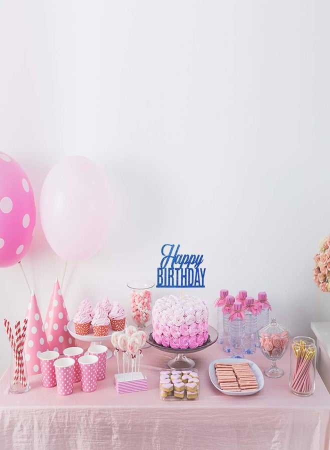 إنورو غطاء كعكة عيد ميلاد سعيد لامع باللون الأزرق، لحفلات الذكرى السنوية، غطاء كعكة بعلامة عيد الميلاد، لوازم تزيين كعكة حفلات عيد ميلاد البالغين والأطفال والمراهقين - Image 4