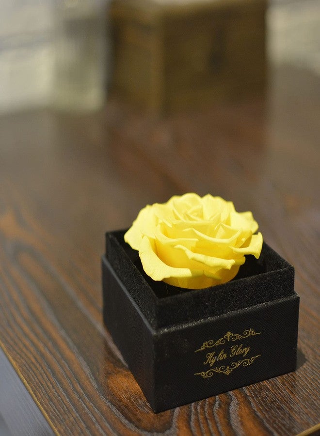 Kylin Glory Fresh Cut Flower Preserved Rose for Women Mom Wife Girlfriend - Flower Gift Real Rose Decor for Mother's Day Valentine's Day Wedding Party Celebration Birthday Anniversary (Yellow) - Image 3