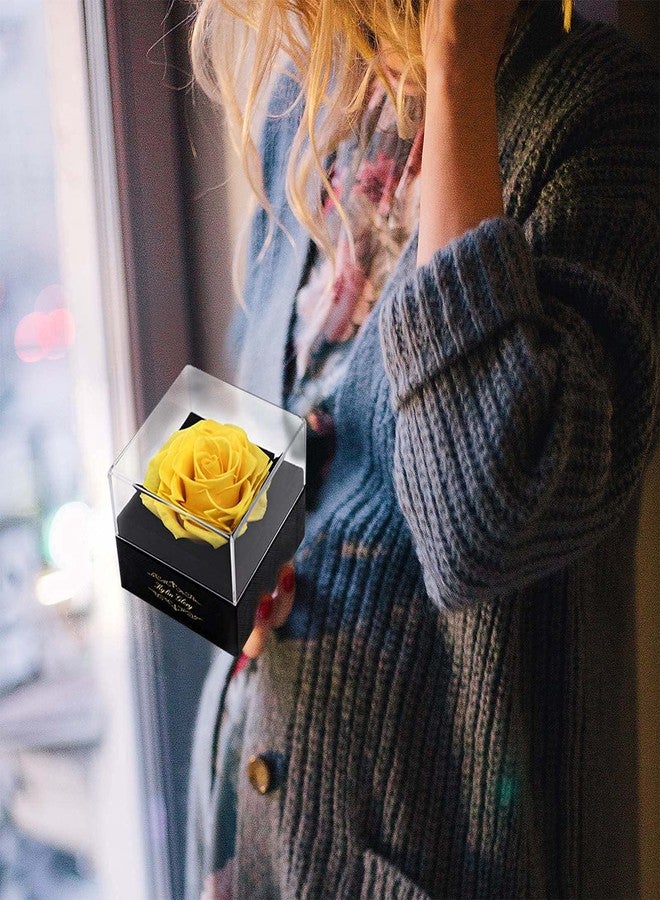 Kylin Glory Fresh Cut Flower Preserved Rose for Women Mom Wife Girlfriend - Flower Gift Real Rose Decor for Mother's Day Valentine's Day Wedding Party Celebration Birthday Anniversary (Yellow) - Image 5