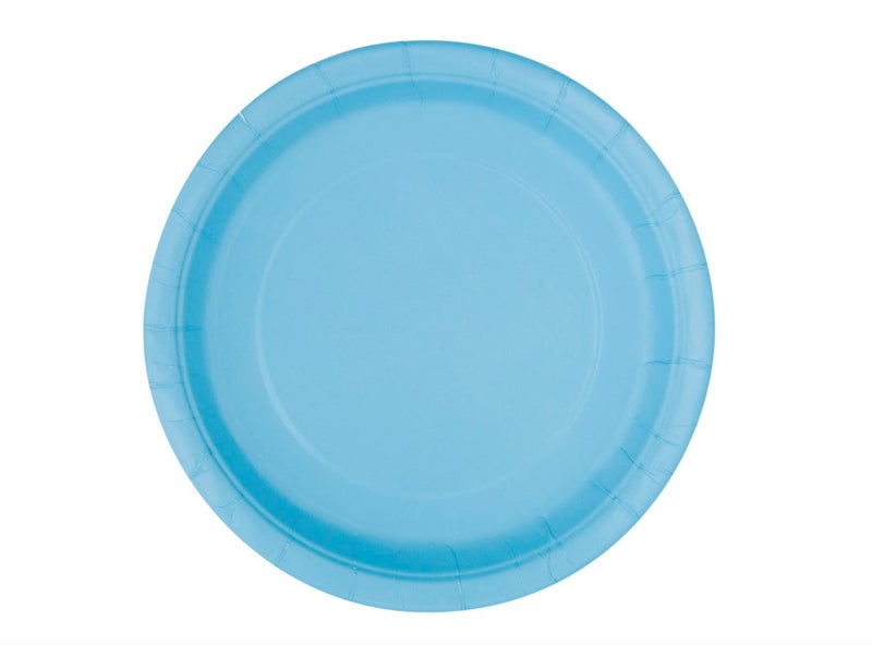Unique Party Lovely Powder Blue Solid Round Dessert Plates Vibrant 7 Pack of 20 Sturdy Stylish Perfect for Birthdays Showers Celebrations
