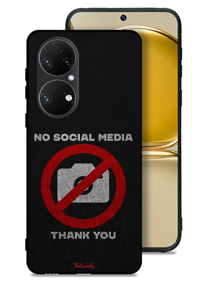 Tolwak Huawei P50 Protective Case Cover No Social Media Thank You - Image 1