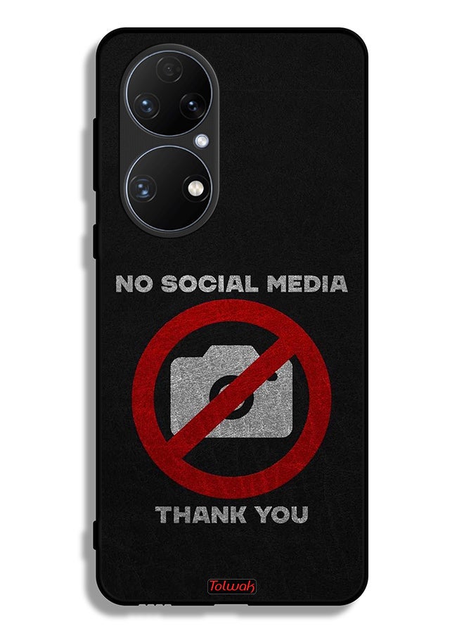 Tolwak Huawei P50 Protective Case Cover No Social Media Thank You - Image 2