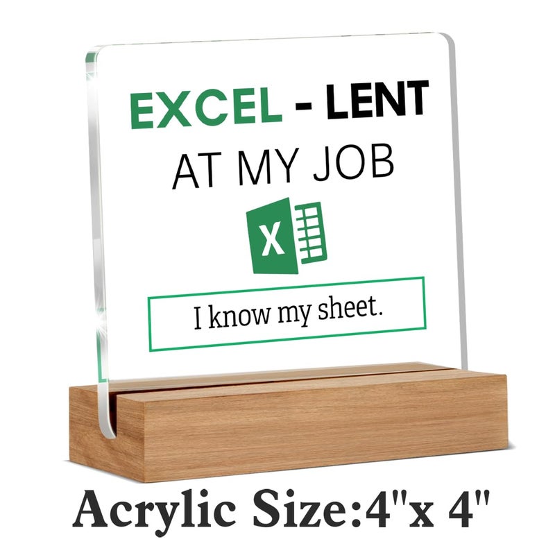 WEZADUK Accountant Gifts for Women Men, Funny Office Gift, Spreadsheet Gifts for Accounting Coworkers, I Know My Sheet Office Decorative Signs Plaque for Desk - Image 2
