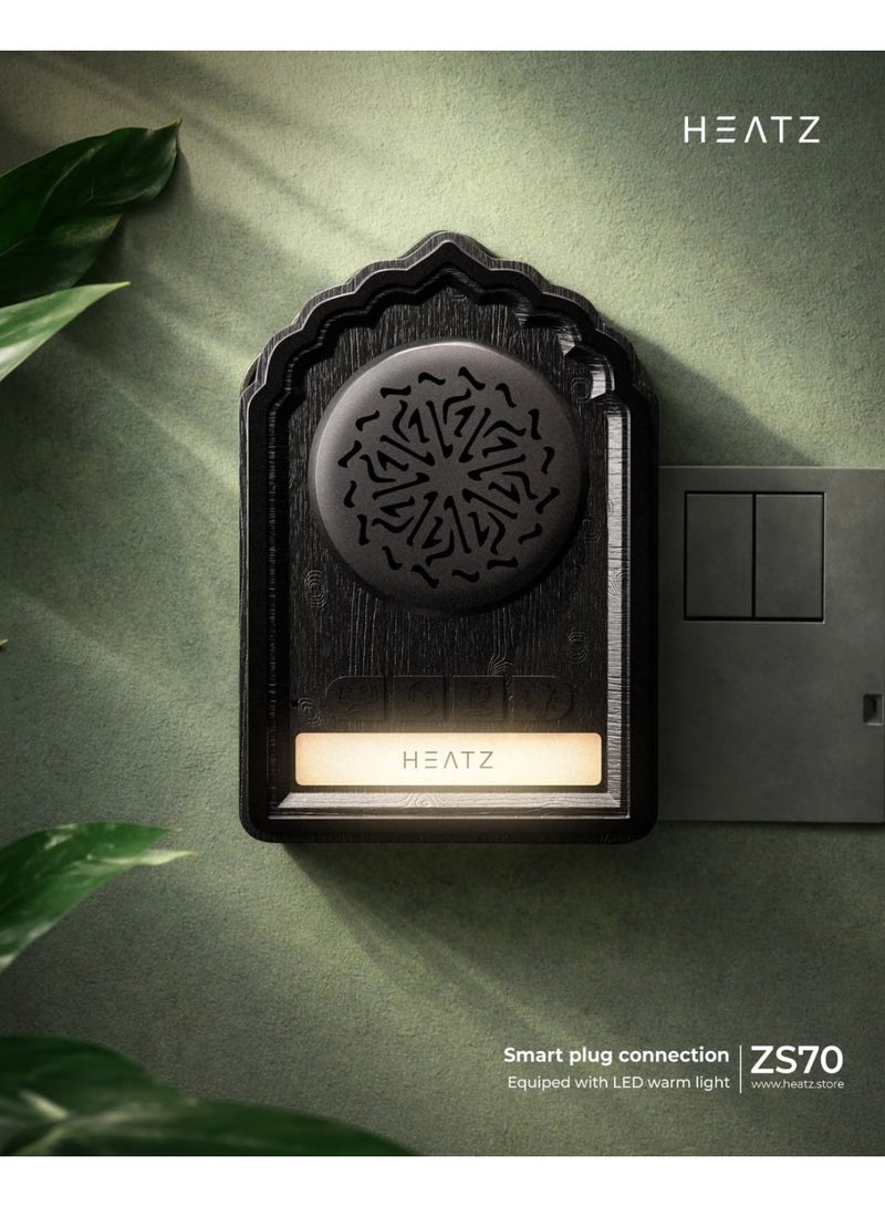 HEATZ Smart Wall Plug Quran Speaker with 24-Hour Loop Playback & Warm LED Light | Portable Islamic Quran Recitation Speaker with Tasbeeh Ring | ZS70 - Image 3