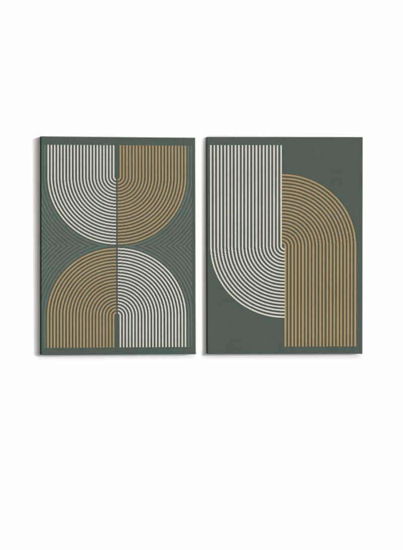 لوحة طقم من لوحتين كانفاس على إطار خشبي، تصميم فن تجريدي جمالي، للمنزل، غرفة المعيشة، المكتب، الديكور - Image 4