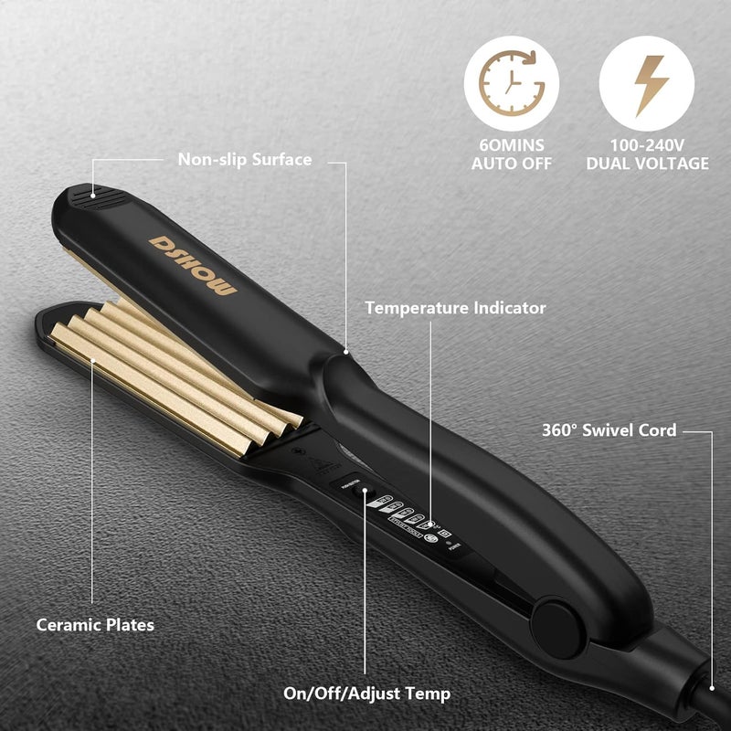 DSHOW Crimping Iron Hair Crimper for Hair Hair Waver Volumizing Crimper with Titanium Ceramic Plates Styling Tools for Women Girls - Image 4