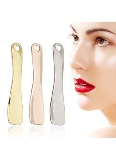 Meisuitd 3 PCS Metal Cosmetic Spoon Zinc Alloy Mini Skincare Spatula Mask Spatula Facial Cream Facial Cosmetic Spoon Beauty Scoop Silver Gold Rose Gold 