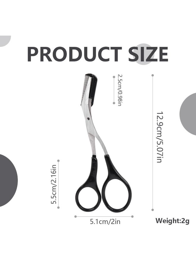 ericotry Professional Precision Eyebrow Trimmer Scissors Scissors with Comb and Non Slip Finger Grips Black Silver Tone for Men Women Hair Removal Grooming Shaping Black - Image 4