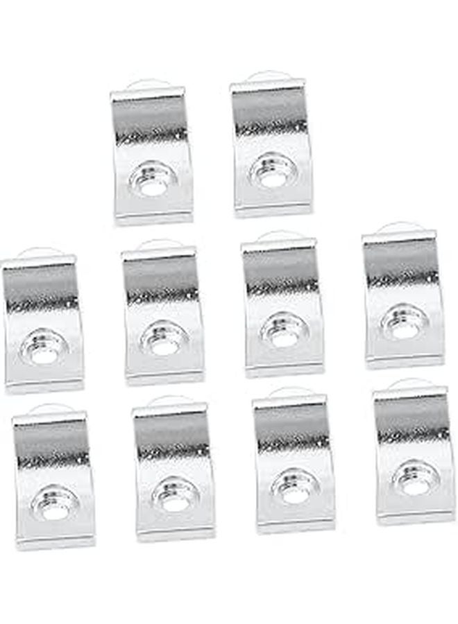 Zinc Alloy Glass Shelf Brackets 10Pcs with Suction Cups for Secure Corner Support Durable Cabinet Shelves Maximum Corrosion Resistance - Image 1