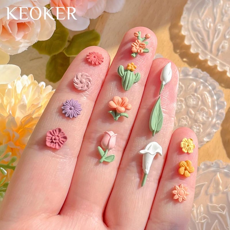 KEOKER Spring Polymer Clay Molds, Polymer Clay Silicone Molds, Butterfly Polymer Clay Mini Molds, 8pcs Earring Molds for Polymer Clay, Polymer Clay Molds for Jewelry(Substitute Micro Clay Cutters) - Image 3