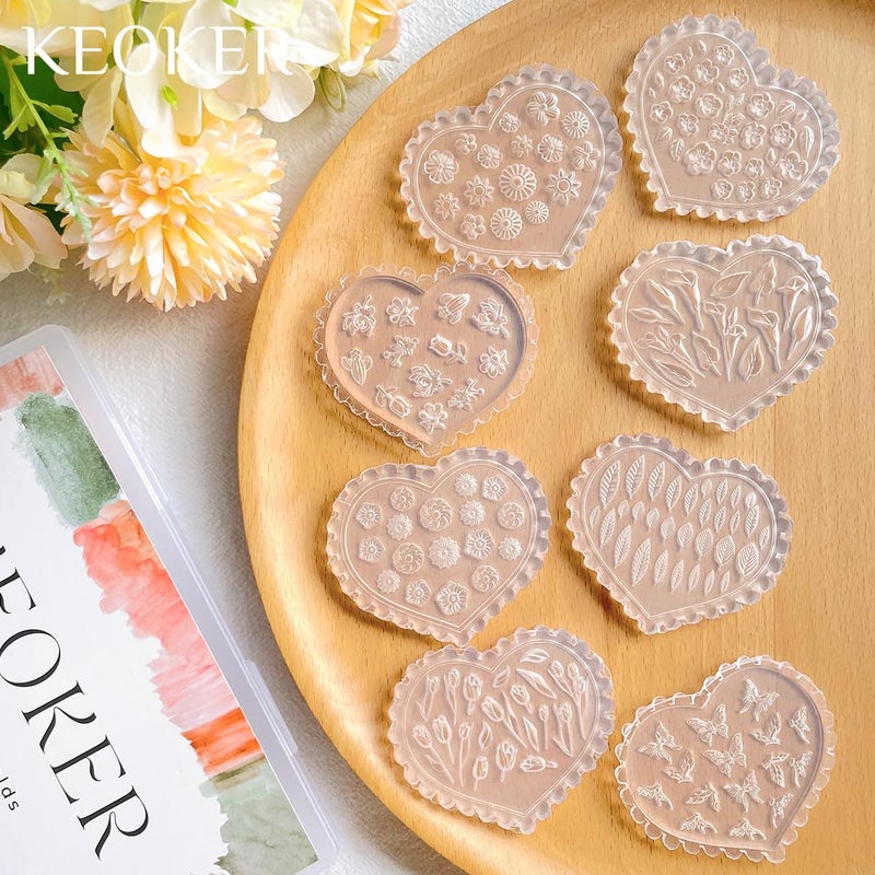 KEOKER Spring Polymer Clay Molds, Polymer Clay Silicone Molds, Butterfly Polymer Clay Mini Molds, 8pcs Earring Molds for Polymer Clay, Polymer Clay Molds for Jewelry(Substitute Micro Clay Cutters) - Image 4