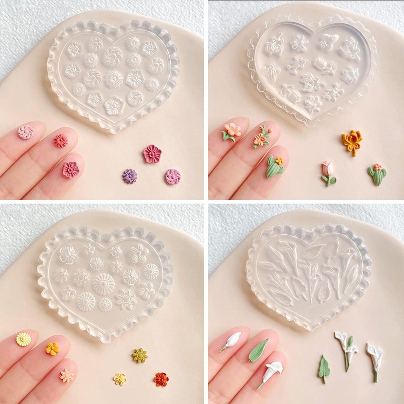KEOKER Spring Polymer Clay Molds, Polymer Clay Silicone Molds, Butterfly Polymer Clay Mini Molds, 8pcs Earring Molds for Polymer Clay, Polymer Clay Molds for Jewelry(Substitute Micro Clay Cutters) - Image 5