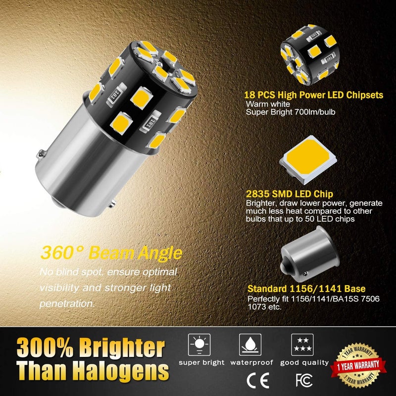 BRISHINE 20PCS 1141 1156 Interior LED Light Bulbs - Image 5