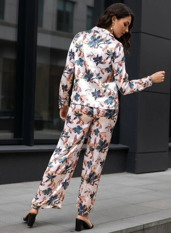 Freehand  Floral Print Shirt and Trousers Co-Ords for Women | Best Price UAE