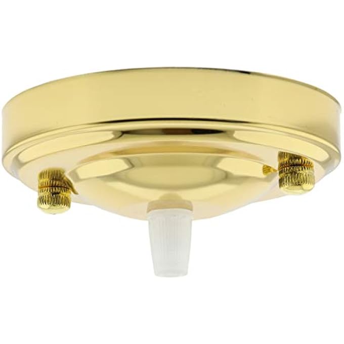 VINTAGE PERIOD STYLED COMPLETE METAL CEILING ROSE WITH NYLON CORD GRIP (FULLY EARTHED) IN BRASS FINISH - Image 1