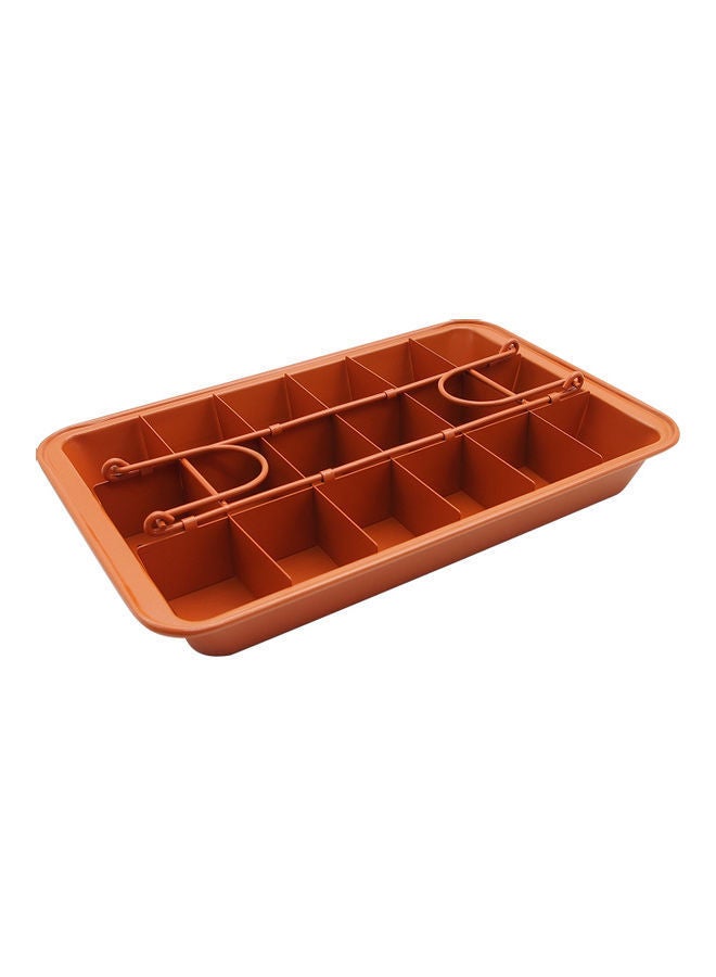NIBEMINENT Dividers Non-Stick Divided Brownie Pan Orange 32 x 5.3 20.7cm - Image 2