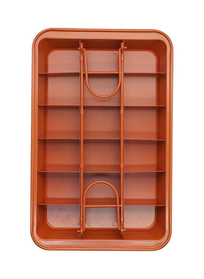 NIBEMINENT Dividers Non-Stick Divided Brownie Pan Orange 32 x 5.3 20.7cm - Image 5
