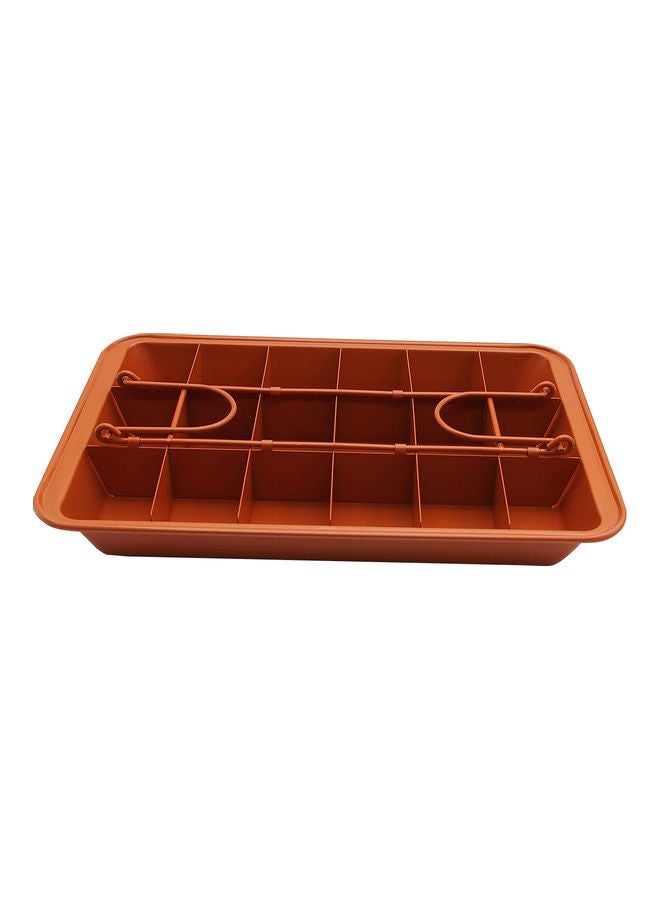 NIBEMINENT Dividers Non-Stick Divided Brownie Pan Orange 32 x 5.3 20.7cm - Image 3