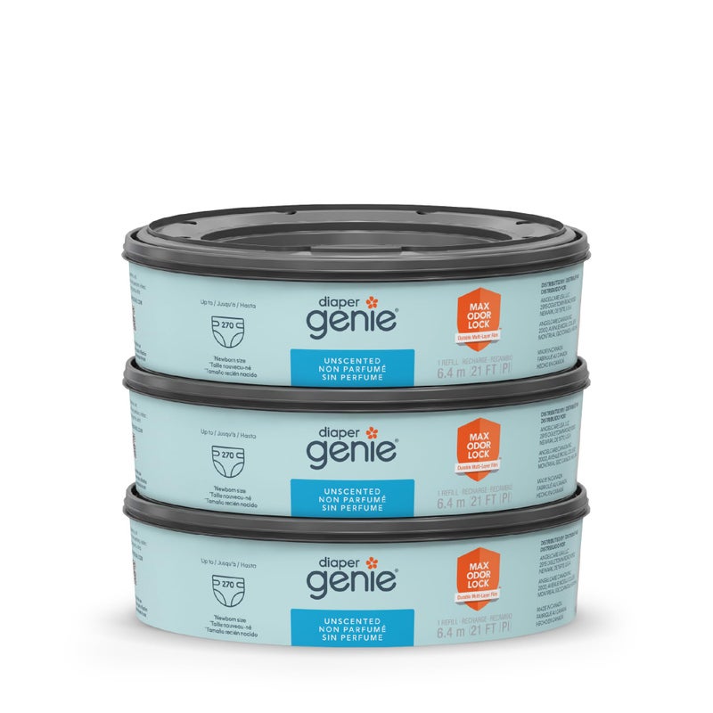 Diaper Genie Bags Refills 270 Count (Pack of 3) with Max Odor Lock | Holds Up to 810 Newborn Diapers - Image 1