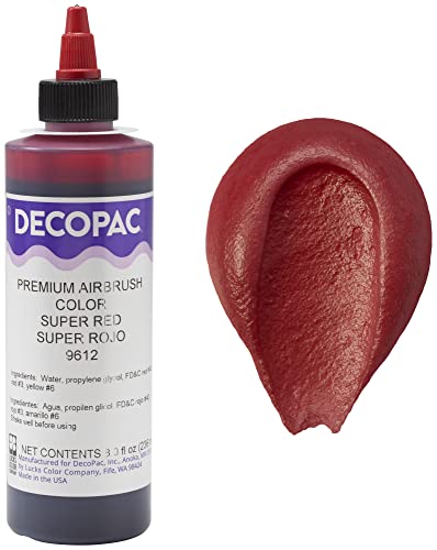 DecoPac Super Red Food Coloring 8 Fl Oz Airbrush Food Color Edible Airbrush For Cake Decorating Cookie Airbrush Coloring Food Airbrush Kit Addon Airbrushes For Cake Decorating 8Fl Oz - Image 1