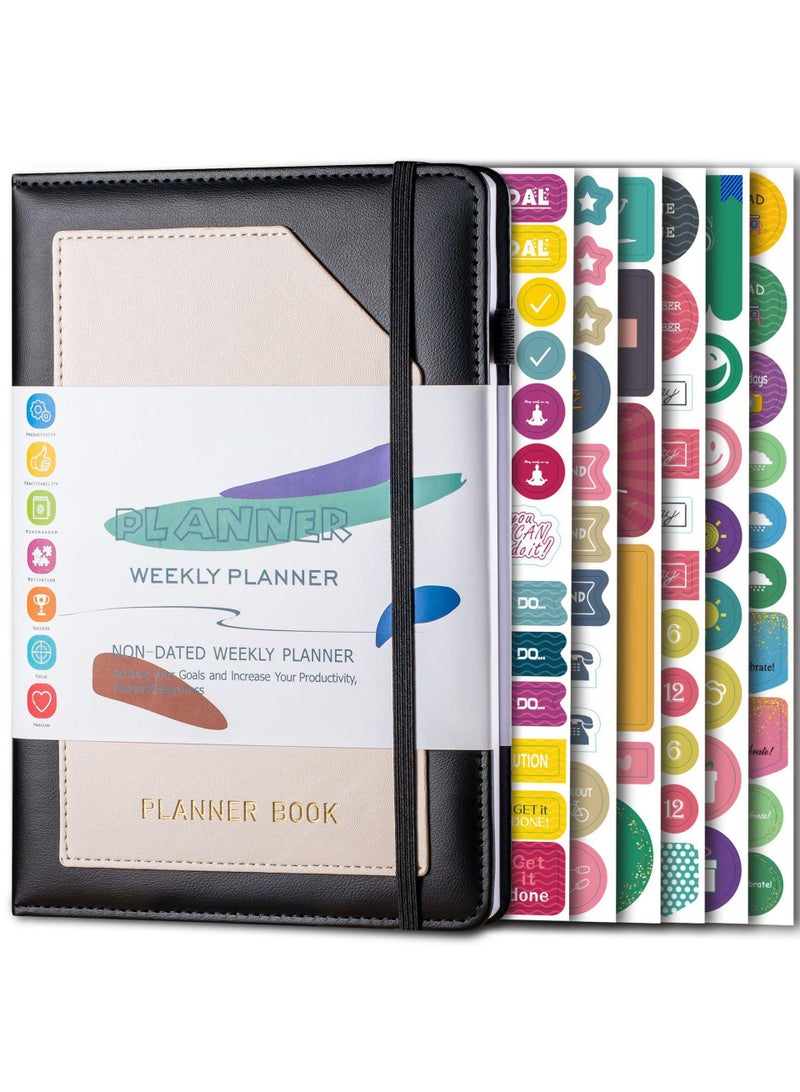 إسكدنيا خطة خطة خطة خطة الأسبوع A5 دفتر الملاحظات ، بما في ذلك 6 ملصقات الخطة - Image 1