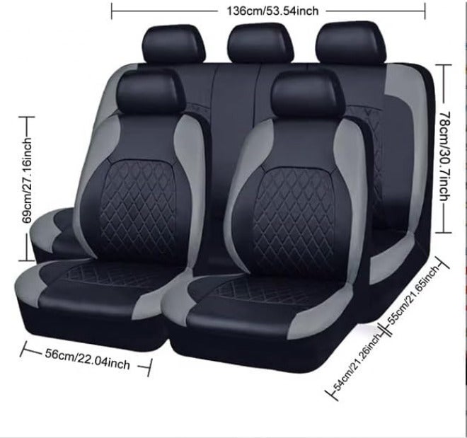 Car Seat Covers Full Set for Mitsubishi Lancer 1973–2017, Automotive Vehicle Protector, Breathable Two-Tone Splicing Design Interior Accessories, Water Resistant Non-Slip,B-Gray - Image 2