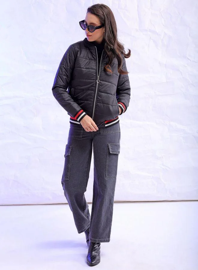 Freehand  Women Regular Fit Solid Puffer Jacket for Women | Best Price UAE