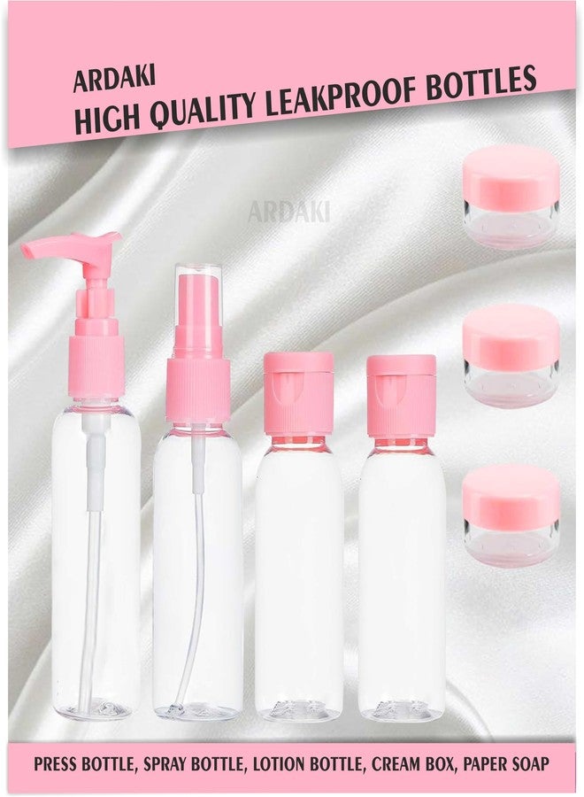 ARDAKI Travel Bottles for Toiletries Refillable Empty Mini Small Container Travelling Kit Set for Shampoo, Cosmetics & Other Essentials Leakproof - with Pouch (8 Pcs) - Image 3