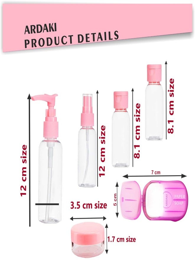 ARDAKI Travel Bottles for Toiletries Refillable Empty Mini Small Container Travelling Kit Set for Shampoo, Cosmetics & Other Essentials Leakproof - with Pouch (8 Pcs) - Image 5