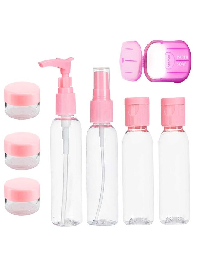 ARDAKI Travel Bottles for Toiletries Refillable Empty Mini Small Container Travelling Kit Set for Shampoo, Cosmetics & Other Essentials Leakproof - with Pouch (8 Pcs) - Image 1