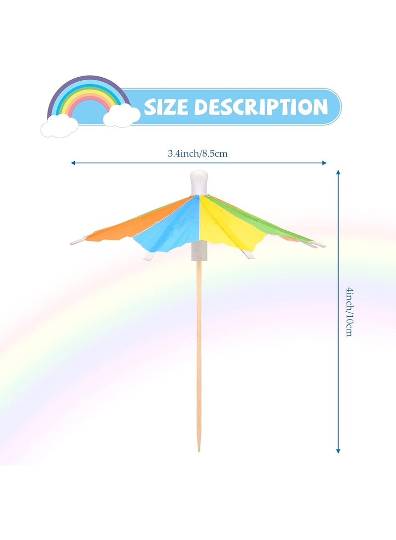100pcs Cocktail Umbrella Sticks, 4 inch Octagonal Star Paper Parasol Sticks for Party Drinks, Cupcake Toppers, Handmade Cocktails, Parasol Sticks for Pool Party Gifts Supplies Decorations - Image 2