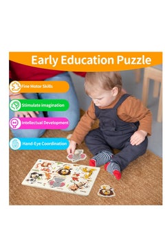 SYOSI ألعاب ألغاز دبابيس خشبية للأطفال، ألعاب مونتيسوري،Puzzle حيوانات، ديناصورات، حشرات، تعليمية، مرحلة ما قبل المدرسة، ألعاب مطابقة، مهارات حركية، هدايا التعلم المبكر، عيد ميلاد، 3 عبوات  - Image 5